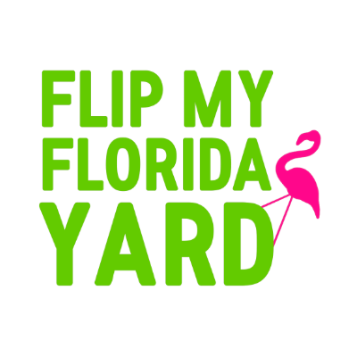 Flip My Florida Yard logo with pink flamingo