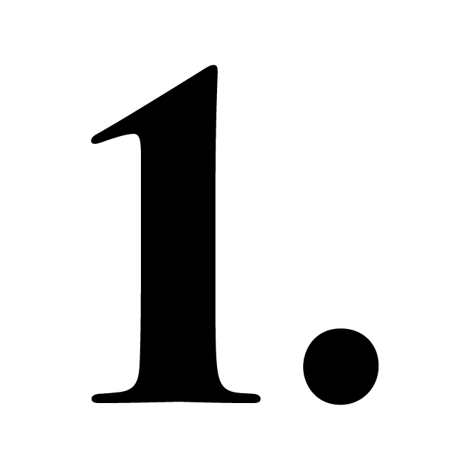 Number one with a period symbol.